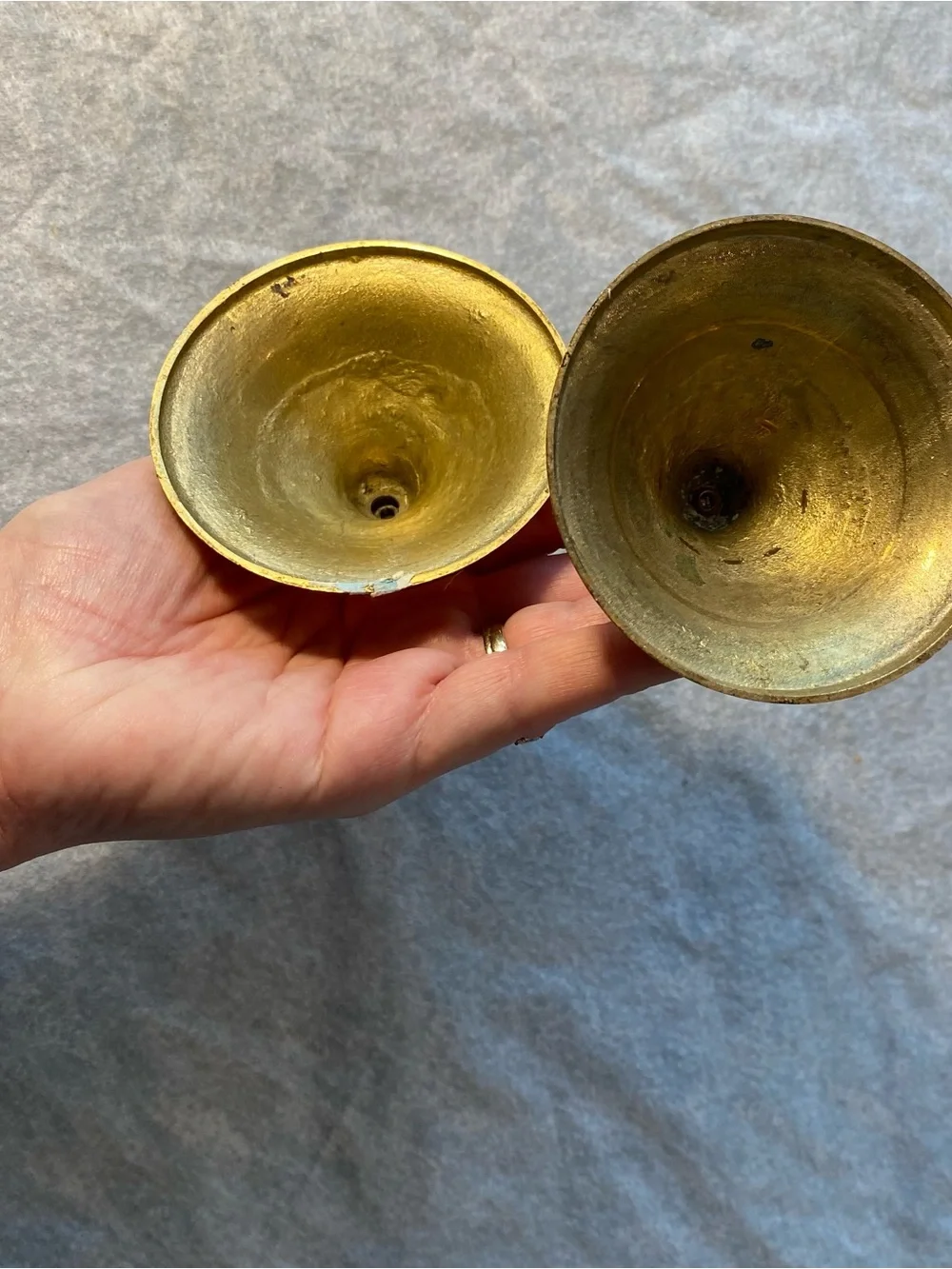 Brass Pair of Gold Candle Holders - Classic Home Accent